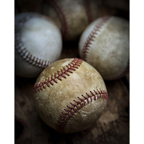 Old Baseball White Modern Wood Framed Art Print by Fielding, Edward M.