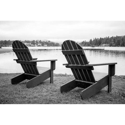 Relaxing at the Lake Black Modern Wood Framed Art Print with Double Matting by Fielding, Edward M.
