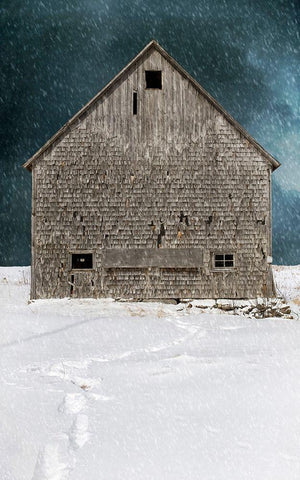 Old Barn Black Ornate Wood Framed Art Print with Double Matting by Fielding, Edward M.