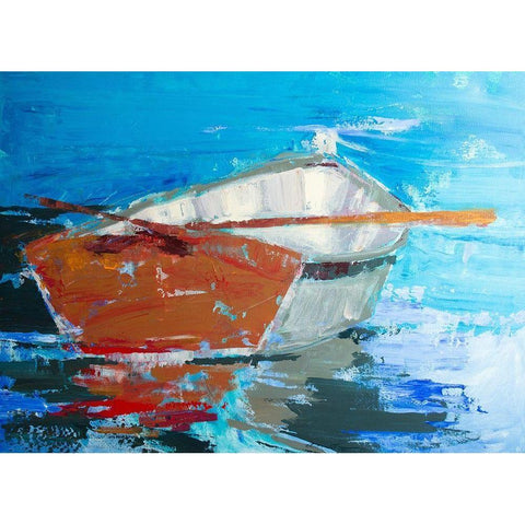 Row, Row White Modern Wood Framed Art Print by Forst, Beth A.