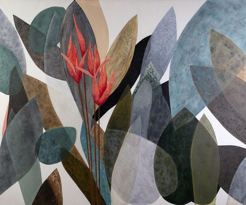 JardÃ­n Eterno 1 White Modern Wood Framed Art Print with Double Matting by Fedele, Daniela