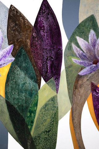 JardÃ­n Eterno 3 White Modern Wood Framed Art Print with Double Matting by Fedele, Daniela