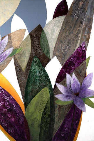 JardÃ­n Eterno 4 White Modern Wood Framed Art Print with Double Matting by Fedele, Daniela