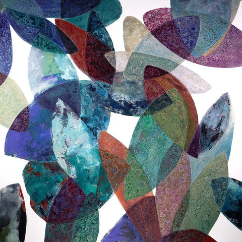 Hojas PÃ©treas III Black Ornate Wood Framed Art Print with Double Matting by Fedele, Daniela