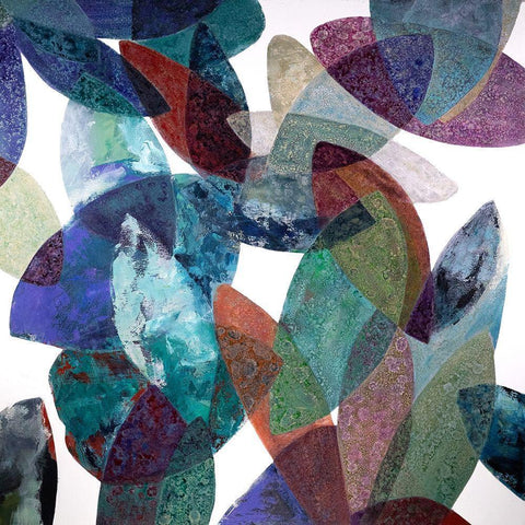 Hojas PÃ©treas III Gold Ornate Wood Framed Art Print with Double Matting by Fedele, Daniela