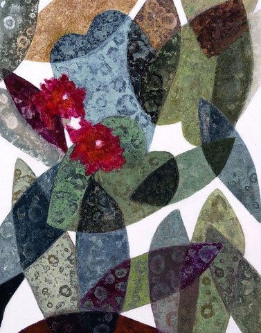 Lychnis Black Ornate Wood Framed Art Print with Double Matting by Fedele, Daniela