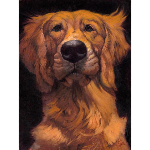 Golden Black Modern Wood Framed Art Print by Fluharty, Thomas