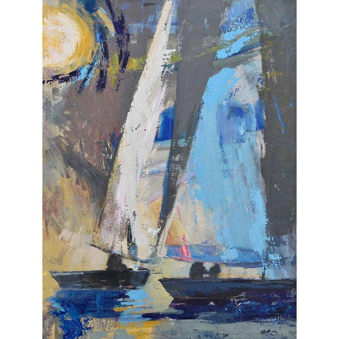 Blue Breeze Dynamics White Modern Wood Framed Art Print by Forst, Beth A.