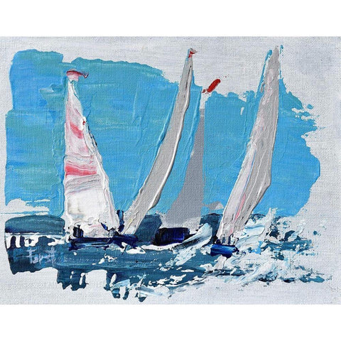 Candy Stripe Regatta Black Modern Wood Framed Art Print by Forst, Beth A.