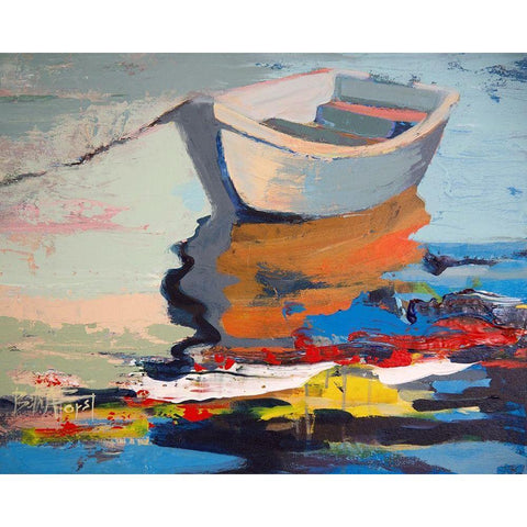 Boathouse Rebel White Modern Wood Framed Art Print by Forst, Beth A.