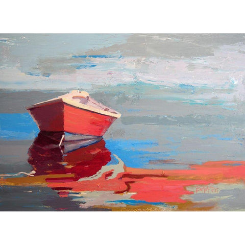 Red Boat Rhythm Gold Ornate Wood Framed Art Print with Double Matting by Forst, Beth A.