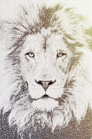 Lion White Modern Wood Framed Art Print with Double Matting by Flores, Paula Belle