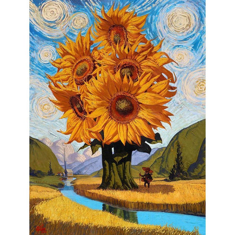 In The Valley Black Modern Wood Framed Art Print by Fluharty, Thomas