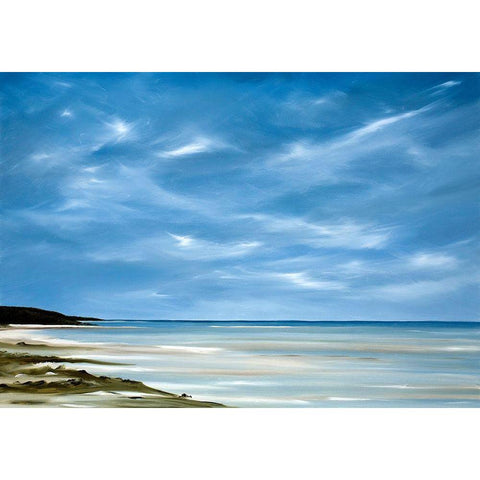Outgoing Tide Black Modern Wood Framed Art Print with Double Matting by Fleury, Rick
