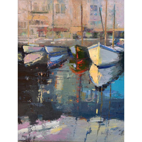 Valencia Boats White Modern Wood Framed Art Print by Forst, Beth A.