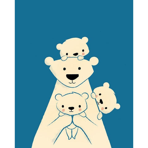 Papa Bear Black Modern Wood Framed Art Print with Double Matting by Fleck, Jay