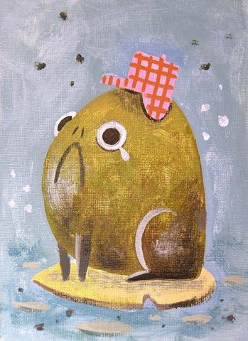 Gloomy Louie Black Ornate Wood Framed Art Print with Double Matting by Filiuta, Robert