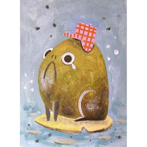 Gloomy Louie White Modern Wood Framed Art Print by Filiuta, Robert