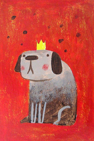Little King White Modern Wood Framed Art Print with Double Matting by Filiuta, Robert