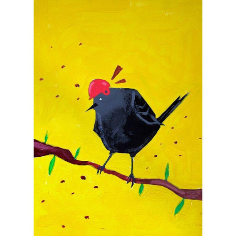 Messenger Bird No. 1 Black Modern Wood Framed Art Print by Filiuta, Robert