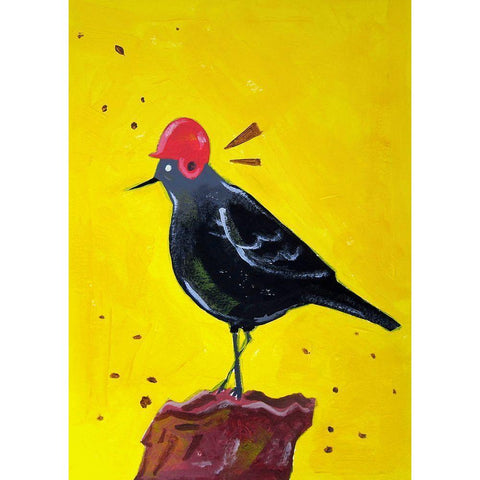 Messenger Bird No. 3 Black Modern Wood Framed Art Print with Double Matting by Filiuta, Robert