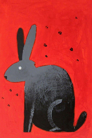 Mister Fluffs White Modern Wood Framed Art Print with Double Matting by Filiuta, Robert