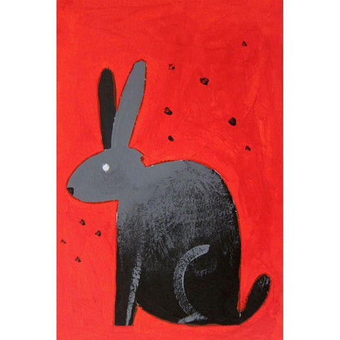 Mister Fluffs Black Modern Wood Framed Art Print by Filiuta, Robert