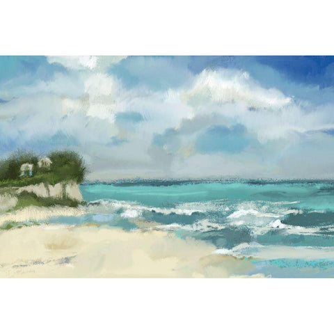 A Perfect Day At The Beach White Modern Wood Framed Art Print by Finn, Tina