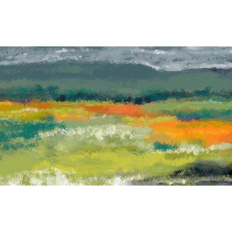 Cloudy Day In The Mountains White Modern Wood Framed Art Print by Finn, Tina