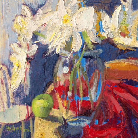 Indiana Peonies White Modern Wood Framed Art Print by Forst, Beth A.