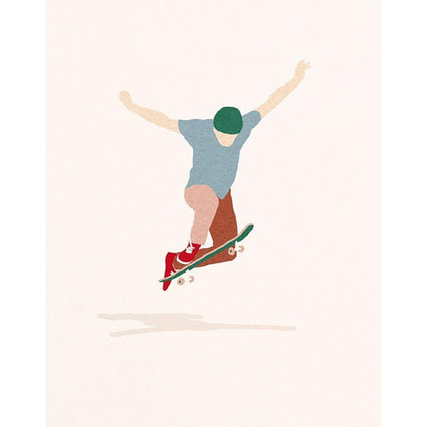 Skate Non-Comply White Modern Wood Framed Art Print by Farkas, Robert