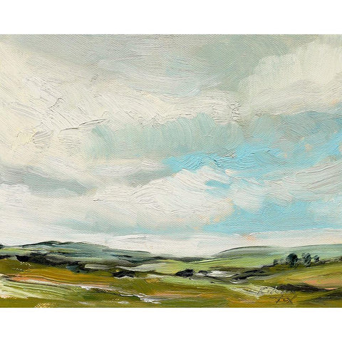 Countryside Black Modern Wood Framed Art Print by Fox, Rebecca