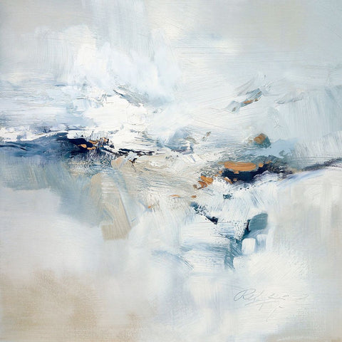 Icy Chill White Modern Wood Framed Art Print with Double Matting by Fox, Rebecca