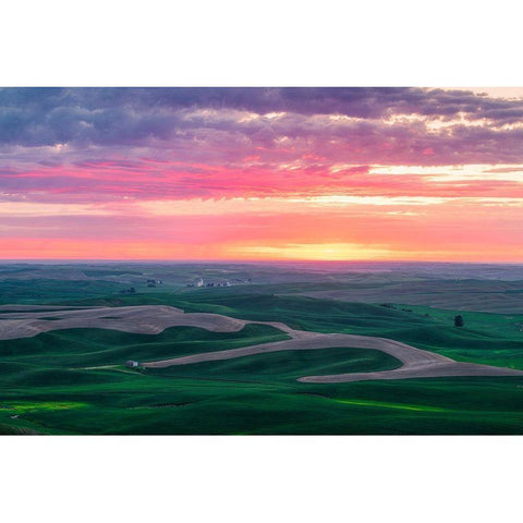 Palouse Sunset Gold Ornate Wood Framed Art Print with Double Matting by Getty, Bruce