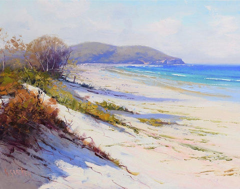 Port Stephans Beach Sands Black Ornate Wood Framed Art Print with Double Matting by Gercken, Graham