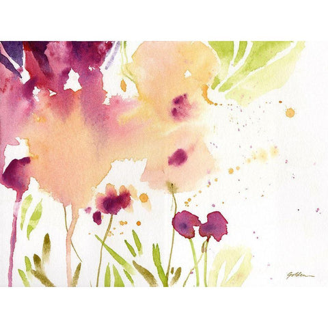 Maroon Black Modern Wood Framed Art Print with Double Matting by Golden, Sheila