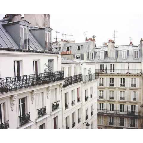 Montmartre White Modern Wood Framed Art Print by Grainne, Lupen