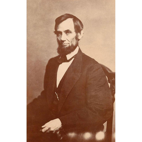 Abraham Lincoln, 1861 White Modern Wood Framed Art Print by Gardner, Alexander