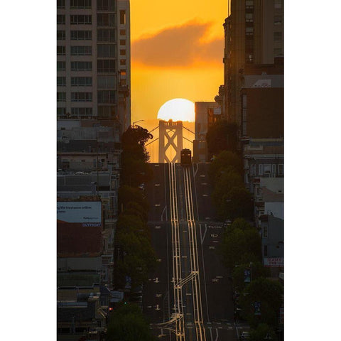 Lombard Street Cable Car White Modern Wood Framed Art Print by Getty, Bruce