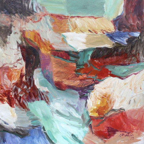 Mountain Lake White Modern Wood Framed Art Print with Double Matting by Gocan, Simona