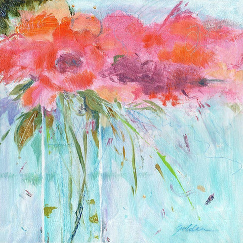 Heart Bouquet Composition Black Modern Wood Framed Art Print by Golden, Sheila