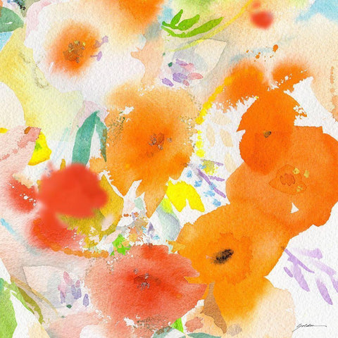 Fiesta No. 5 Gold Ornate Wood Framed Art Print with Double Matting by Golden, Sheila