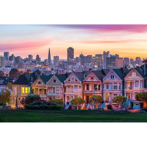 Dawn Painting White Modern Wood Framed Art Print by Gordon, Dave