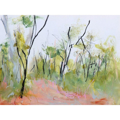 Loop Trail Through Swamp Oak Woodland Gold Ornate Wood Framed Art Print with Double Matting by Gordon, Ann