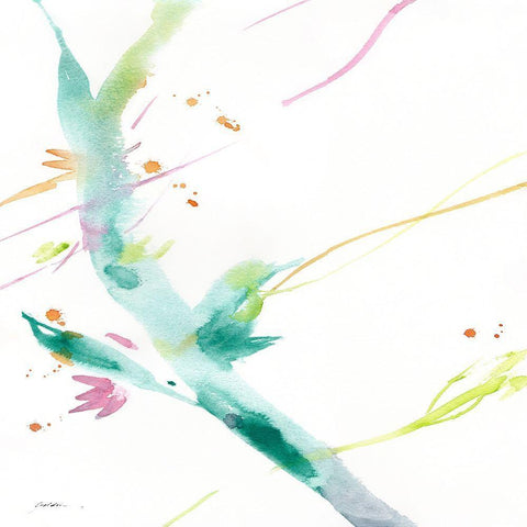 Leaves Of Teal Black Ornate Wood Framed Art Print with Double Matting by Golden, Sheila