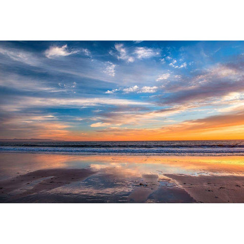 Cloud Reflections Twin Lakes Beach Black Modern Wood Framed Art Print with Double Matting by Gavrilis, John