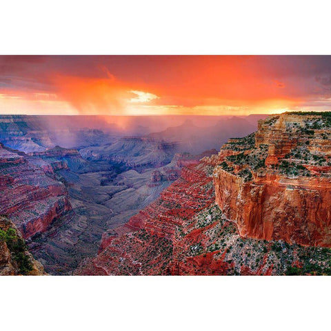 Monsoon Sunset Gold Ornate Wood Framed Art Print with Double Matting by Gavrilis, John