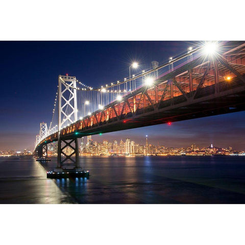 Under The Bay Bridge Black Modern Wood Framed Art Print by Gavrilis, John