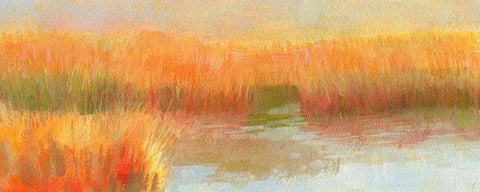 Salt Marsh Light White Modern Wood Framed Art Print with Double Matting by Gould, Laura Graham
