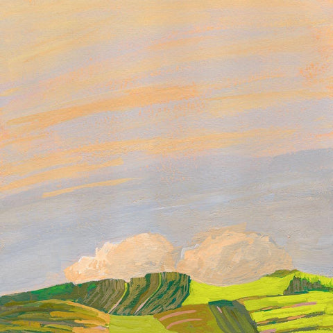 Hills and Clouds Black Modern Wood Framed Art Print with Double Matting by Gordon, Toby